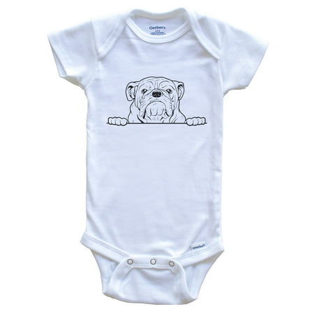 

American Bulldog Dog Breed Drawing Cute One Piece Baby Bodysuit