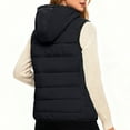 thumbnail image 3 of Women's Plus Size Sleeveless Down Vest with Hood, Black, Size XXL, 3 of 4