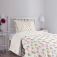 thumbnail image 5 of Ambesonne Cactus Quilted Bedspread Set 2 Pcs, Sleeping Foliage Birds, Twin Size, Multicolor, 5 of 6