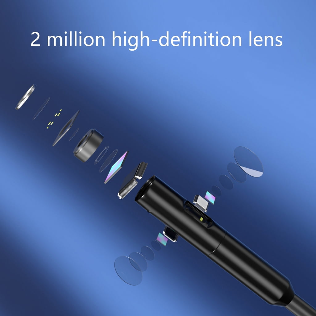 Endoscope Camera with Light for Cellphone,Borescope Inspection Camera with Adjustable LED Light Snake Camera