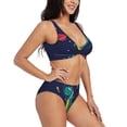 thumbnail image 2 of Rocae Dinosau Space Explorer for Bikini Set for Women Two Piece Sexy High Swimsuits Split Crossover Bikini Small, 2 of 9