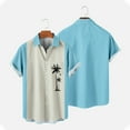 thumbnail image 1 of DPTALR Men Casual Solid Buttons Beach With Pocket Turndown Short Sleeve Shirt Blouse, 1 of 4