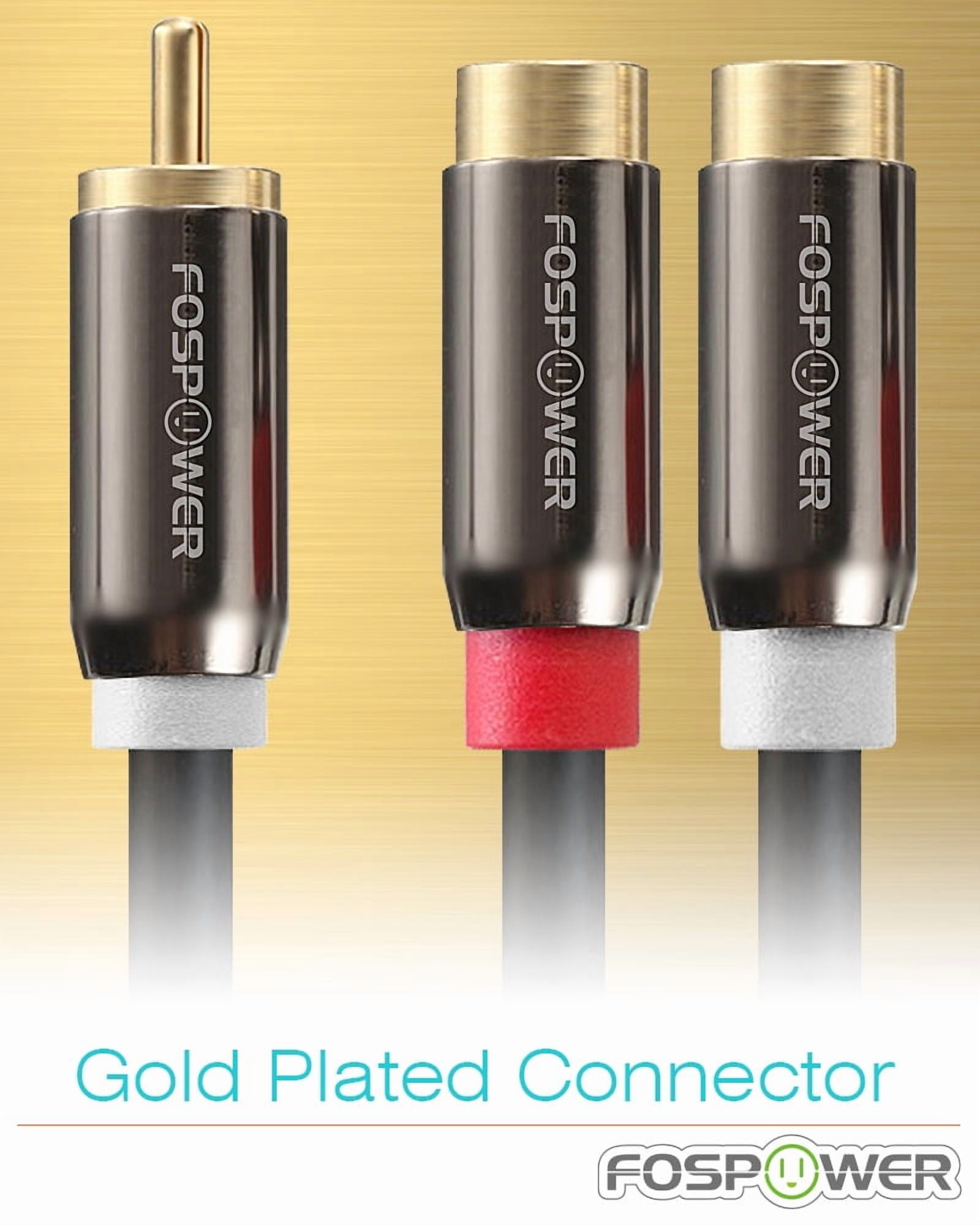 Fenzer 6-Inch Gold RCA To 3.5mm Y-Cable – Dual RCA Male To 3.5mm Stereo Female
