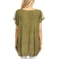 thumbnail image 2 of Sakkas Charolette Embroidery And Seqiun Accents Blouse - Army Green - Plus Size, 2 of 6
