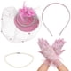 thumbnail image 2 of 1 Set Fascinator Hat Necklace Set Tea Party Hat And Gloves Set for Women Prom Banquet, 2 of 3
