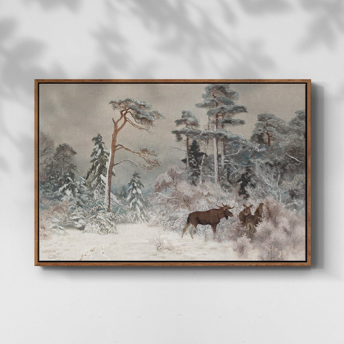 Vintage Landscape-CCLXXIII By Wexford Home Framed in Walnut Wood Gallery Wrapped Canvas 27 in. x 41 in.