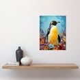 thumbnail image 2 of King Penguin in Colourful Floral Flowers Nest Thick Paint Oil Painting Yellow Black Blue Colourful Artwork Unframed Wall Art Print Poster Home Decor Premium, 2 of 5