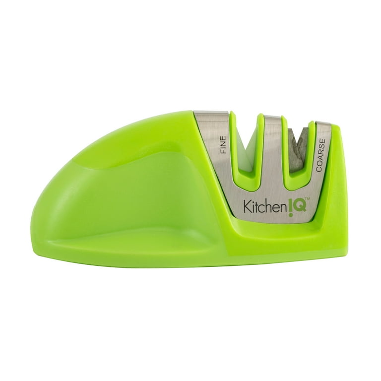 KitchenIQ 50880 Edge Grip 2-Stage Knife Sharpener Green 