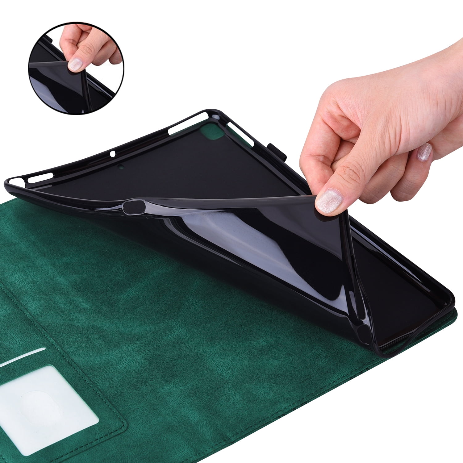 TECH CIRCLE iPad Case for iPad 10th Generation 2022, Slim Folio Stand Butterfly Embossed PU Leather Magnetic Wallet Cover with Pencil Holder & Elastic Strap for iPad 10th Generation 10.9" 2022,Green