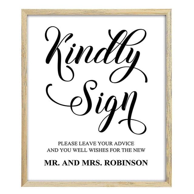 Kindly Sign Wedding Sign Decor Advice For The Mr. and Mrs. Signage Custom Name Personalised Party Print