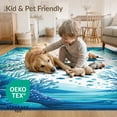 thumbnail image 4 of ODIKA 5'x7' Washable Area Rug Animals Turtle Reef Motif Nautical Ocean Border Scattered Symmetrical for Small Living Room, Bedroom, Easy Care, Non-Shedding, Pet Friendly, 4 of 7