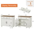 thumbnail image 6 of WAMPAT Nightstands with 4 Doors and 2 Drawers, Large Wood Nightstand Storage Cabinets with Storage Cabinets, Modern Farmhouse End table Credenza for Bedroom, White, 2 PCS, 6 of 10