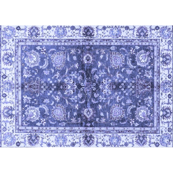 Ahgly Company Indoor Rectangle Oriental Blue Modern Area Rugs, 7' x 9'