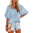 thumbnail image 1 of Blusa de Mujer Sonducket manga corta holgada Azul XXL, 1 of 6
