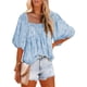 thumbnail image 1 of Blusa de Mujer Sonducket manga corta holgada Azul XXL, 1 of 6