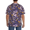 thumbnail image 3 of Rateoe Snake And Floral Pattern Men's Short Sleeve Classic Shirt, Casual Short-Sleeved Shirt, Lightweight Summer Shirt, Cuban Collar Shirt,Button-Front Shirt-XX-Large, 3 of 5