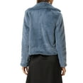 thumbnail image 4 of INSPIRE CHIC Women's Winter Fashion Loose Faux Fur Cropped Jacket Coat M Grey Blue, 4 of 6