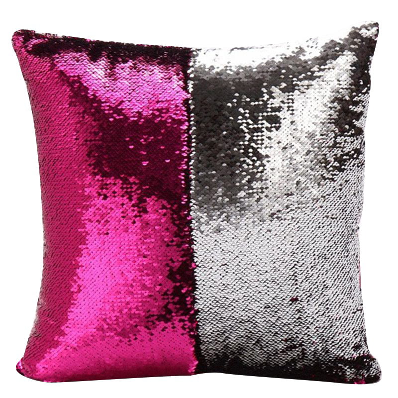 16" Glitter Sequins Pillow Case Waist Throw Sofa Cushion Pillow Cover Home Decor 