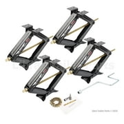 Set 4 LIBRA 5000 lb 24" RV Trailer Stabilizer Leveling Scissor Jacks w/handle & Power Drill Sockets & Mounting hardware Kit