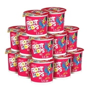 Kellogg's Froot Loops Breakfast Cereal Cups, Fruit Flavored, Breakfast Snacks with Vitamin C, Original, 18oz Case (12 Cups)
