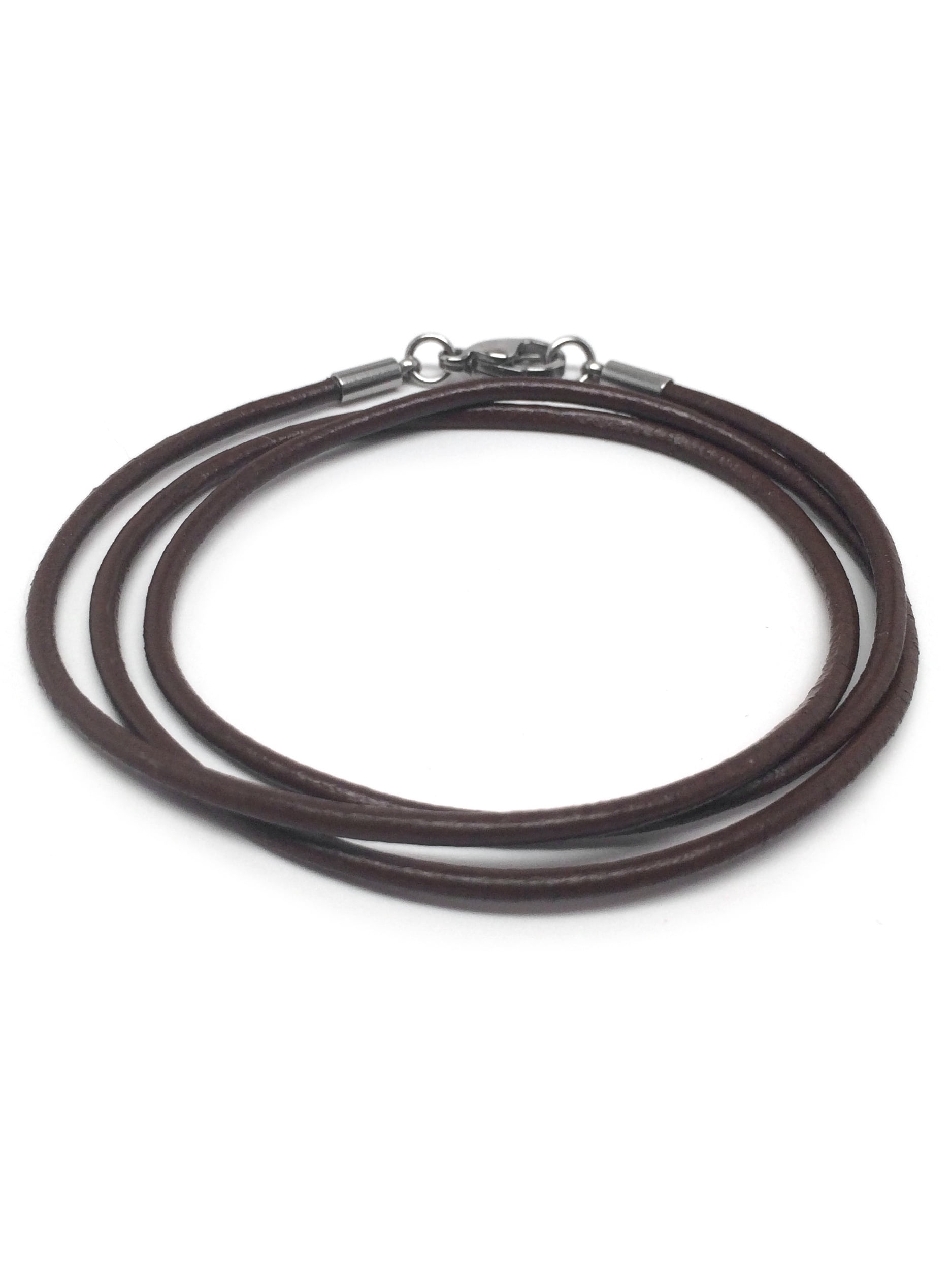 FaithHeart Braided Leather Cord Necklace for Men 2MM Black Woven