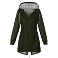 thumbnail image 7 of QHFBli Rain Jacket Women Waterproof Windbreaker Lightweight Rain Jackets with Pockets Striped Lined Raincoats with Hood, 7 of 7