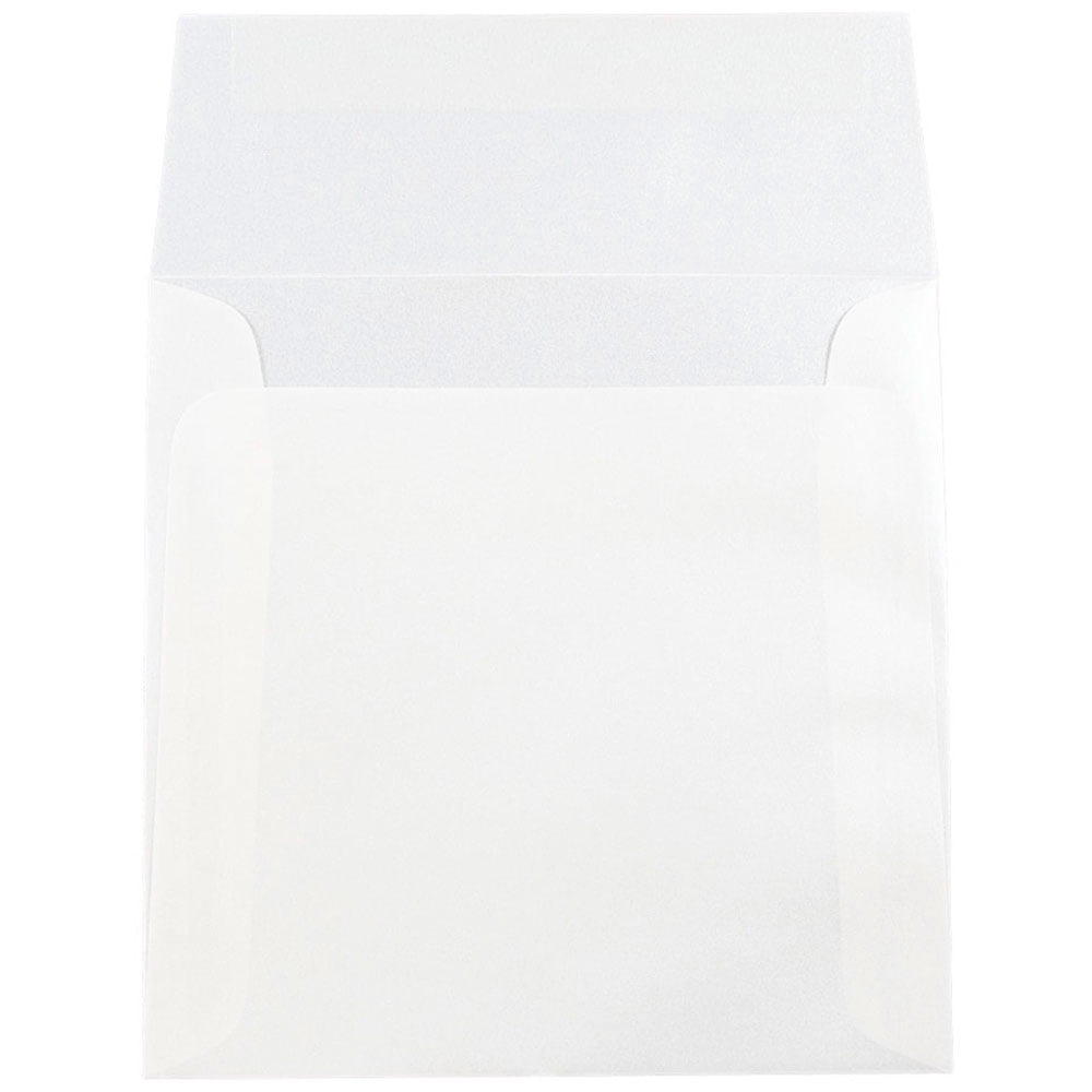 JAM Paper 5.5 x 5.5 Translucent Envelopes, Platinum, 50/Pack