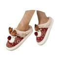 thumbnail image 3 of Gubotare Christmas Shoes Women Girls Faux Fur Bunny Scuff Slippers Size 7 (Red,7), 3 of 6