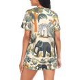thumbnail image 2 of joogoo Women's Pajama Set Elephant Animals Short Sleepwear Loungewear with Pockets M, 2 of 7