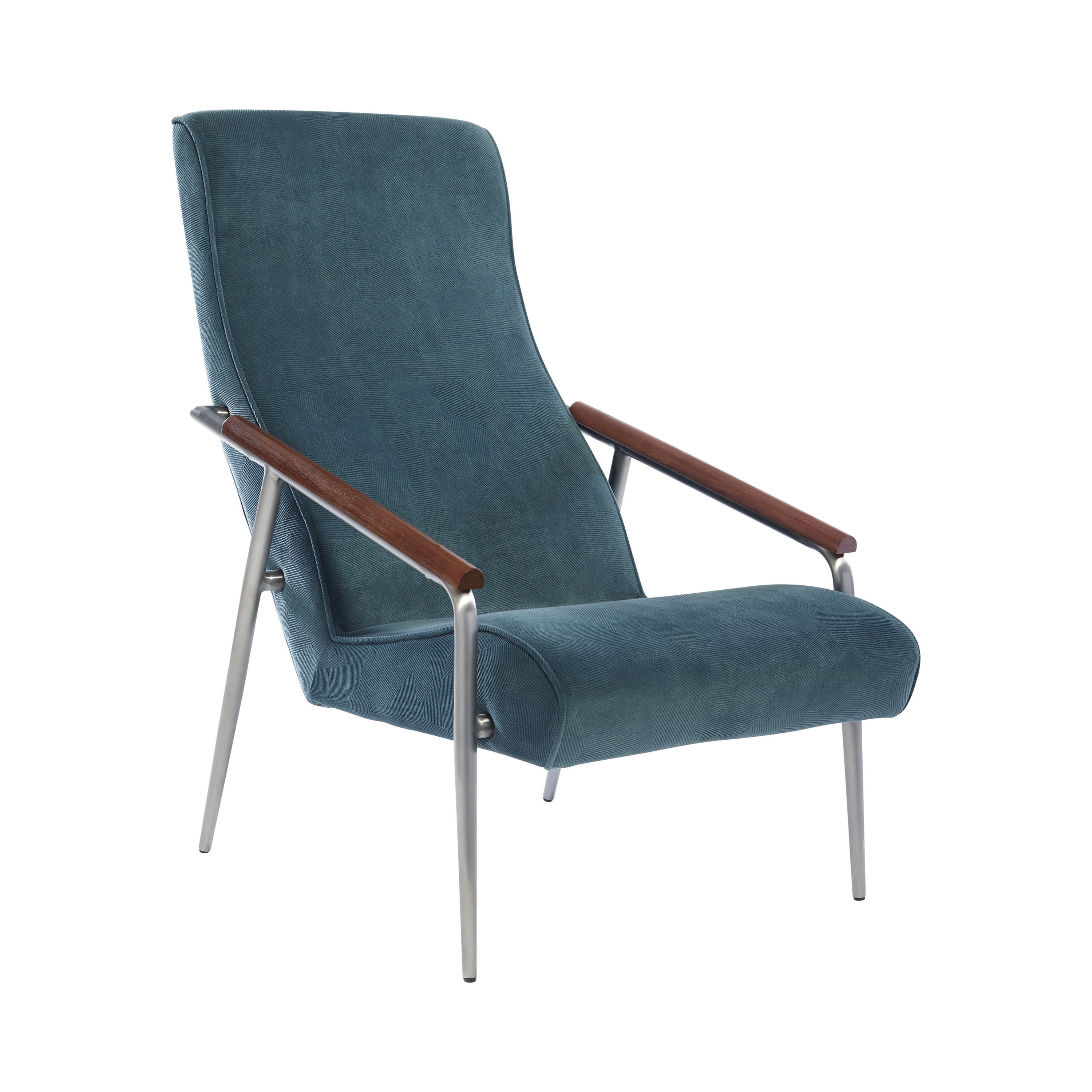 Seanna Wooden Arm High Back Accent Chair Teal