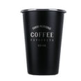 thumbnail image 1 of Tasse en Acier Inoxydable 500ml Tasse à Bière Pratique Tasse à Café Lait Récipient avec Couvercle Style Trou pour Maison Camping Extérieur (Noir), 1 of 8