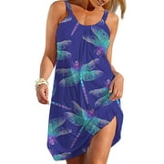 Womens Cover Up Summer Sleeveless Beach Cover Up Tropical Print Swimsuit Cover Ups Mini Boho Dress Coverup Shermie