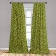thumbnail image 4 of Ambesonne Modern Curtains, Intersecting Abstract Circle, Pair of 28"x84", Sage Green Earth Yellow, 4 of 4