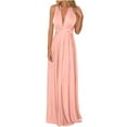 thumbnail image 1 of AherBiu Robes de Soirée pour Femmes Sans Manches Col en V Profond Croisé Robe Maxi Cocktail, 1 of 3