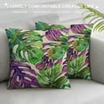 thumbnail image 3 of PHYHOO Green Leaves Pillow Covers Linen Tropical Palm Leaf Decorative Throw Pillow Case Summer Cushion Cover for Home Bench/Couch/Sofa White, 3 of 5