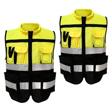 AYKRM High Vis Reflective Navy Safety Vest for Women Men Security ...