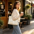 thumbnail image 4 of Fmbmuo Large Capacity Cute Tote Bags, Canvas Tote Bags with Zipper, Vintage Floral Shoulder Bag for Shopping Travel Daily Use, 4 of 4