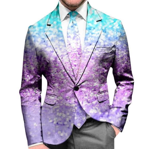 LRen Men's Sequin Blazer One Button Tuxedo Suit Jacket Party Festival Wedding Prom ,2XL,A4-Pink
