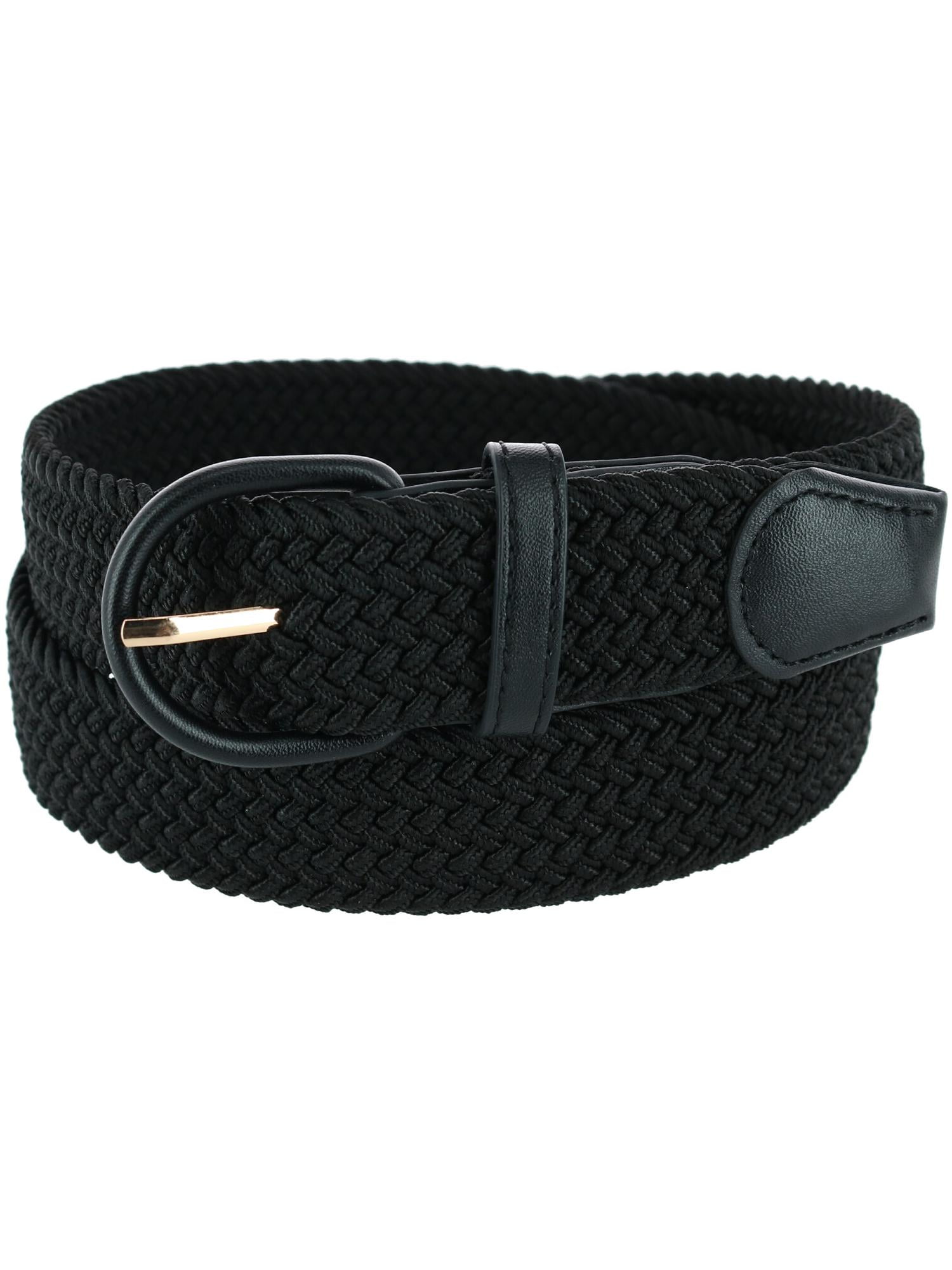 Big /& Tall Available New CTM Men/'s Elastic Braided Belt with Covered Buckle