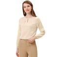thumbnail image 1 of INSPIRE CHIC Women's Work Chiffon Keyhole Neck Elegant Top Apricot M, 1 of 5