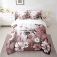 thumbnail image 2 of Bee Bed in a Bag Queen Comforter Set 7 Piece Daisy Flowers Bedding Sets,Pink Ombre Oil Painting Floral Sheet Set with Comforter Graffiti Art Honeybee Butterfly Bohemian Decor, 2 of 4