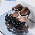 thumbnail image 6 of Xfvqtps Girls Mary Jane Shoes Flats Soft Sole Ballet Bow Detail Pearl Hook and Loop Strap Princess Shoes for Spring Summer Casual Outfit, 6 of 9