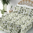 thumbnail image 3 of Ambesonne Tulips Art Fitted & Flat Sheet with Shams 4 Pcs Set, Modern Chill Blooming, King, Pistachio Green White, 3 of 5