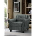 thumbnail image 2 of Bowery Hill Rolled Arm Contemporary Microfiber & Wood Chair in Dark Gray, 2 of 14