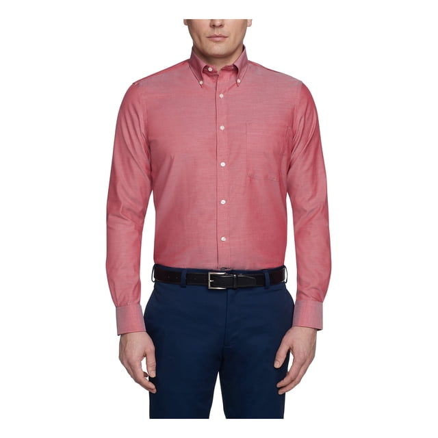 Camisa Tommy Hilfiger para hombre, color cayena macizo sin hierro