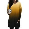 thumbnail image 7 of Long Sleeve Tunic Tops for Leggings Women Lightweight Sweatshirt with Pockets Loose Crewneck Long Sleeve Blouses (XL, Yellow), 7 of 7