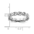 thumbnail image 2 of 925 Sterling Silver Patterned Polished Love Heart Stackable Ring Size 8 Stackable Ring for Women, 2 of 2