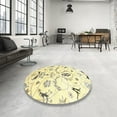 thumbnail image 3 of Ahgly Company Indoor Round Contemporary Brownish Green Abstract Area Rugs, 5' Round, 3 of 6