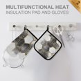 thumbnail image 4 of Yayeee Oven Mitts and Pot Holder Set of 2 Heat Resistant Kitchen Gloves Baking Hot Pad, Gray Hexagons, 4 of 5