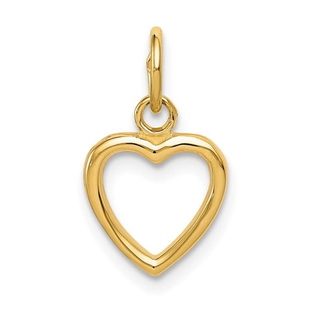 Finest Gold 10K Polished Cut-out Heart Pendant